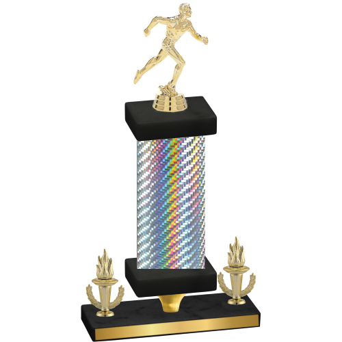 Premium Single Silver Carbon Fiber Victory Running Trophy