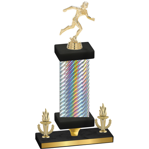 Premium Single Silver Carbon Fiber Victory Running Trophy