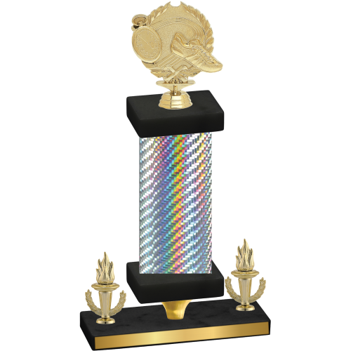 Premium Single Silver Carbon Fiber Victory Running Trophy