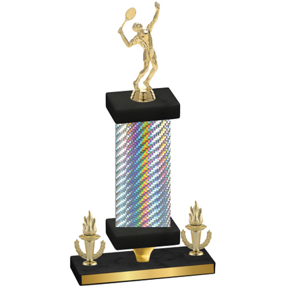 Premium Single Silver Carbon Fiber Victory Tennis Trophy