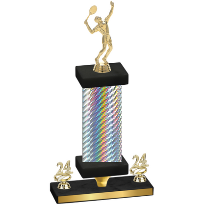 Premium Single Silver Carbon Fiber Year Tennis Trophy