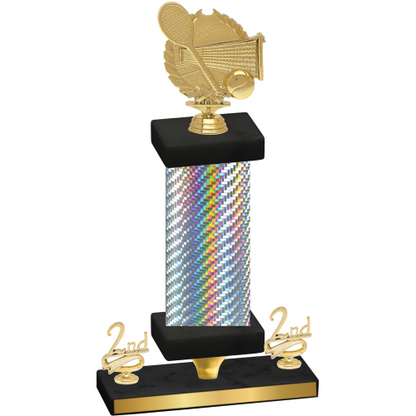 Premium Single Silver Carbon Fiber Second Place Tennis Trophy