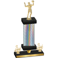 Premium Single Silver Carbon Fiber Third Place Volleyball Trophy