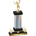 Premium Single Silver Carbon Fiber Third Place Volleyball Trophy