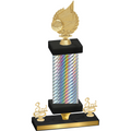 Premium Single Silver Carbon Fiber Third Place Volleyball Trophy