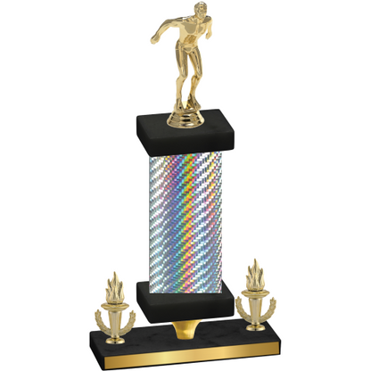 Premium Single Silver Carbon Fiber Victory Swimming Trophy