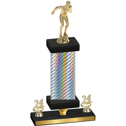 Premium Single Silver Carbon Fiber Year Swimming Trophy