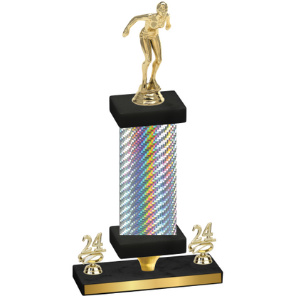 Premium Single Silver Carbon Fiber Year Tennis Trophy