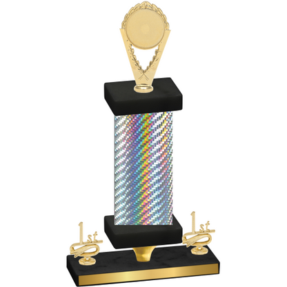 Premium Single Silver Carbon Fiber First Place Insert Trophy