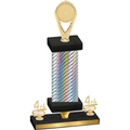 Premium Single Silver Carbon Fiber Fourth Place Insert Trophy
