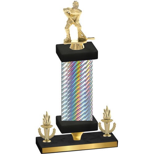 Premium Single Silver Carbon Fiber Victory Hockey Trophy