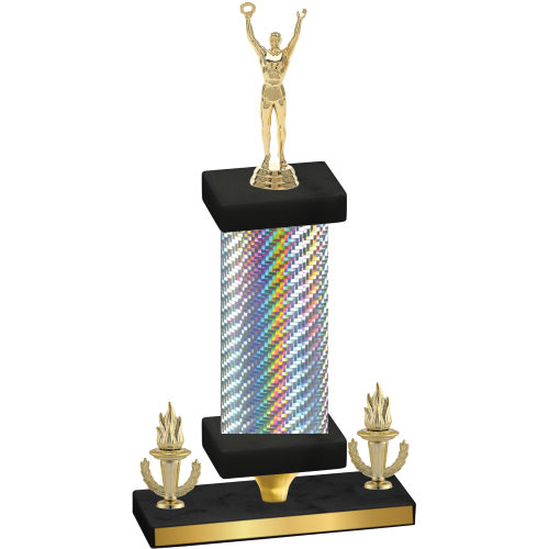 Premium Single Silver Carbon Fiber Victory Victory Trophy