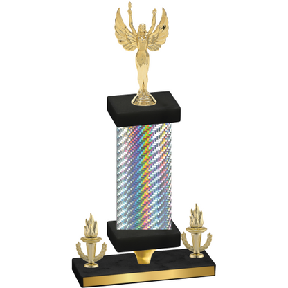 Premium Single Silver Carbon Fiber Victory Victory Trophy