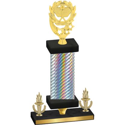 Premium Single Silver Carbon Fiber Victory Pickleball Trophy