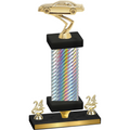 Premium Single Silver Carbon Fiber Year Cars Trophy