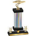 Premium Single Silver Carbon Fiber Year Cars Trophy