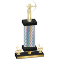 Premium Single Silver Carbon Fiber Second Place Archery Trophy