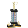 Premium Single Silver Carbon Fiber First Place Archery Trophy