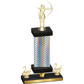 Premium Single Silver Carbon Fiber Second Place Archery Trophy