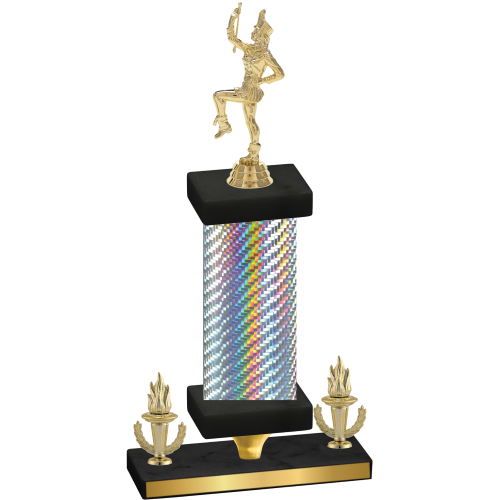 Premium Single Silver Carbon Fiber Victory Majorette Trophy