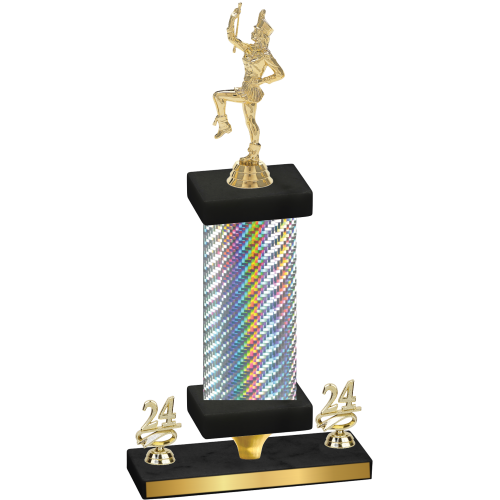 Premium Single Silver Carbon Fiber Year Majorette Trophy