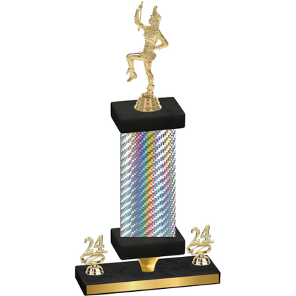 Premium Single Silver Carbon Fiber Year Majorette Trophy