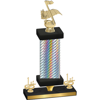 Premium Single Silver Carbon Fiber First Place Music Trophy