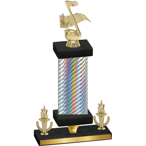 Premium Single Silver Carbon Fiber Victory Music Trophy