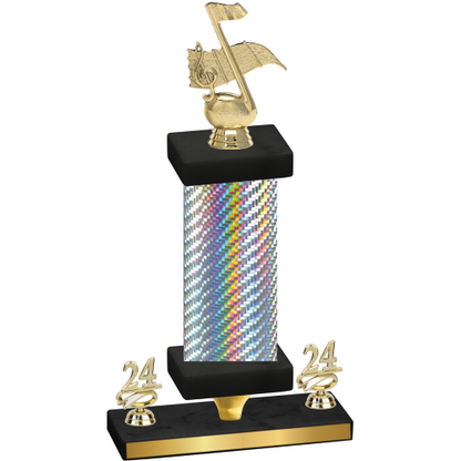 Premium Single Silver Carbon Fiber Year Music Trophy