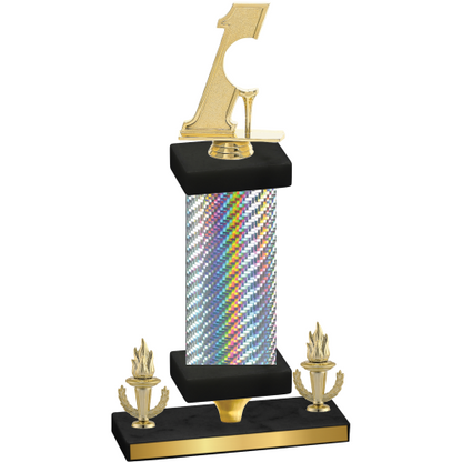 Premium Single Silver Carbon Fiber Victory Golf Trophy