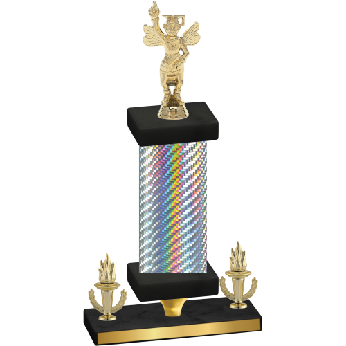 Premium Single Silver Carbon Fiber Victory Academics Trophy