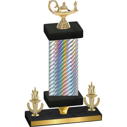 Premium Single Silver Carbon Fiber Victory Academics Trophy