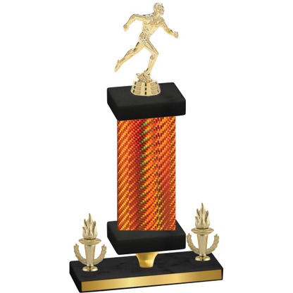 Premium Single Orange Carbon Fiber Victory Running Trophy