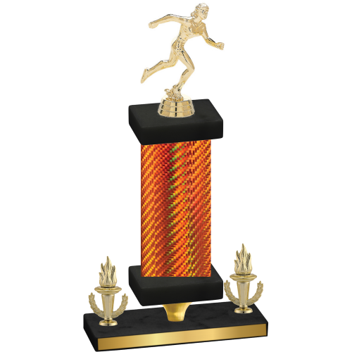 Premium Single Orange Carbon Fiber Victory Running Trophy