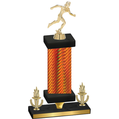 Premium Single Orange Carbon Fiber Victory Running Trophy