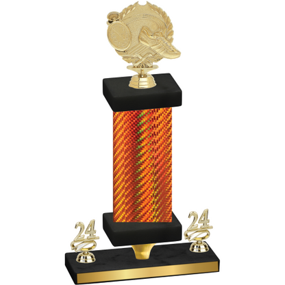 Premium Single Orange Carbon Fiber Year Running Trophy