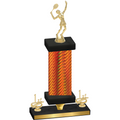 Premium Single Orange Carbon Fiber First Place Tennis Trophy