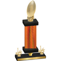 Premium Single Orange Carbon Fiber First Place Football Trophy