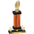 Premium Single Orange Carbon Fiber Third Place Football Trophy