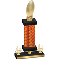 Premium Single Orange Carbon Fiber Fourth Place Football Trophy