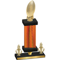 Premium Single Orange Carbon Fiber Victory Football Trophy