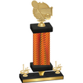 Premium Single Orange Carbon Fiber First Place Tennis Trophy