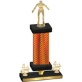 Premium Single Orange Carbon Fiber Fourth Place Wrestling Trophy