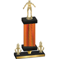 Premium Single Orange Carbon Fiber Victory Wrestling Trophy