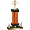 Premium Single Orange Carbon Fiber Year Wrestling Trophy