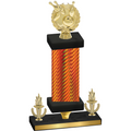 Premium Single Orange Carbon Fiber Victory Bowling Trophy