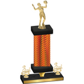Premium Single Orange Carbon Fiber Third Place Volleyball Trophy