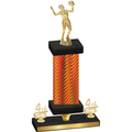 Premium Single Orange Carbon Fiber Fourth Place Volleyball Trophy