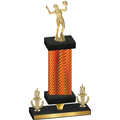 Premium Single Orange Carbon Fiber Victory Volleyball Trophy