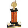 Premium Single Orange Carbon Fiber Third Place Volleyball Trophy